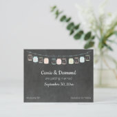 Blackboard Mason Jars Custom Save the Date Wedding Briefkaart (Staand voorkant)