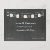 Blackboard Mason Jars Custom Save the Date Wedding Briefkaart (Voorkant)