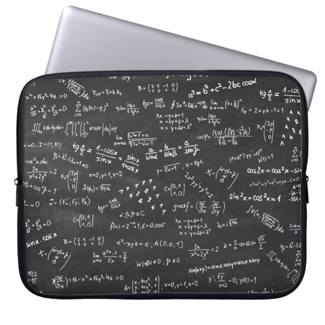 Blackboard met formules voor Wiskunde en nummers Laptop Sleeve (Voorkant)