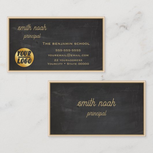 Blackboard met lijst Gold Custom Professional Visitekaartje (Voorkant / Achterkant)