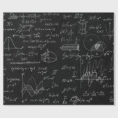 Blackboard met wetenschappelijke formules en cadeaupapier (Vlak)
