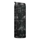 Blackboard met wetenschappelijke formules en  thermosbeker (Geroteerd rechts)