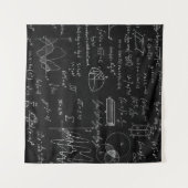 Blackboard met wetenschappelijke formules en wandkleed (Voorkant (horizontaal))