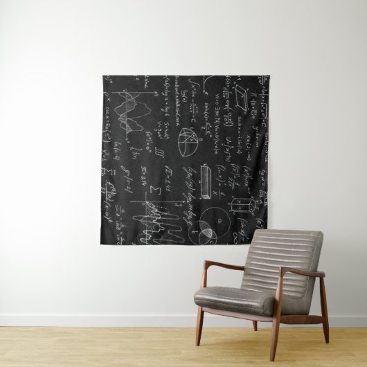 Blackboard met wetenschappelijke formules en wandkleed (In Situ (horizontaal))