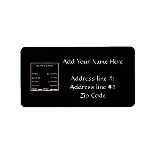 Blackboard met Wiskunde-vergelijkingen Etiket (Voorkant)