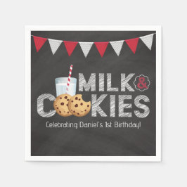 Blackboard Milk & Cookies Verjaardagsservetten Servet