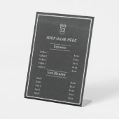 Blackboard | Minimalistisch kanaalmenu Café Reclamebord Met Voetstuk (Voorkant)