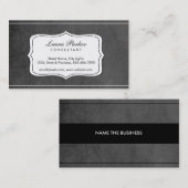 Blackboard Monogram Elegant Subtiel Visitekaartje (Voorkant / Achterkant)