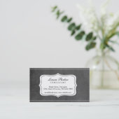 Blackboard Monogram Elegant Subtiel Visitekaartje (Staand voorkant)