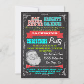 Blackboard Naughty of Nice kerstparty nodigt Kaart (Voorkant)