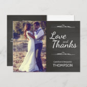 Blackboard Photo Weddenschap Bedankt Briefkaart (Voorkant / Achterkant)