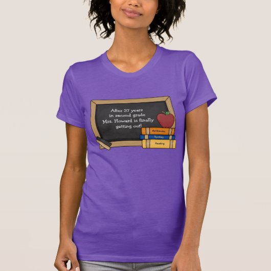 Blackboard Retirement T-Shirt van de leraar (Voorkant)