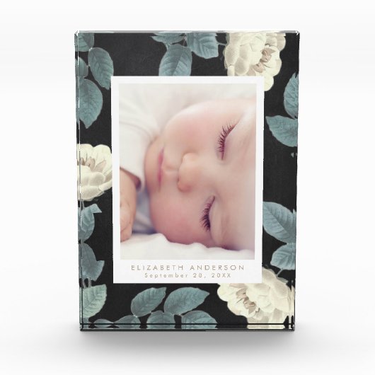 Blackboard Rozen  Floral Photo Block Lijst Fotoblokken (Voorkant)
