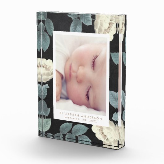 Blackboard Rozen  Floral Photo Block Lijst Fotoblokken (Rechts)