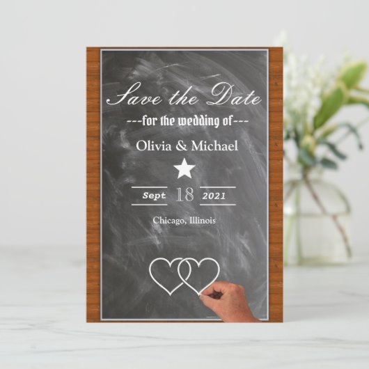 Blackboard Save The Date (Staand voorkant)
