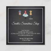 Blackboard Seamstress Square Visitekaartje (Achterkant)