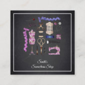 Blackboard Seamstress Square Visitekaartje (Voorkant)