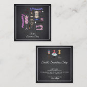 Blackboard Seamstress Square Visitekaartje (Voorkant / Achterkant)