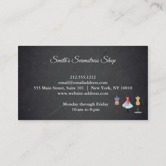  Blackboard Seamstress Visitekaartje (Achterkant)