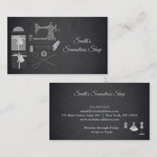  Blackboard Seamstress Visitekaartje (Voorkant / Achterkant)