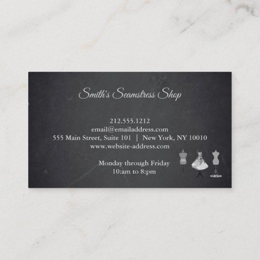  Blackboard Seamstress Visitekaartje (Achterkant)