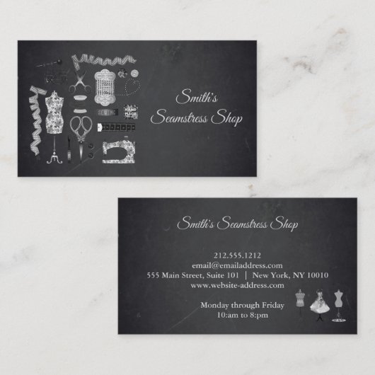  Blackboard Seamstress Visitekaartje (Voorkant / Achterkant)