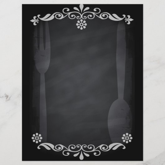 Blackboard Sketch Menu Food Fork Spoon (Voorkant)