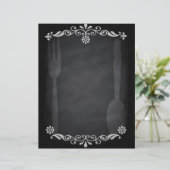 Blackboard Sketch Menu Food Fork Spoon (Staand voorkant)