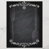 Blackboard Sketch Menu Food Fork Spoon (Achterkant)