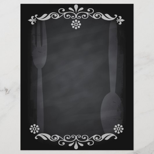 Blackboard Sketch Menu Food Fork Spoon (Achterkant)