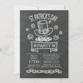 Blackboard St. Patrick's Day Uitnodiging (Voorkant)