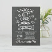 Blackboard St. Patrick's Day Uitnodiging (Staand voorkant)