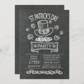 Blackboard St. Patrick's Day Uitnodiging (Voorkant / Achterkant)