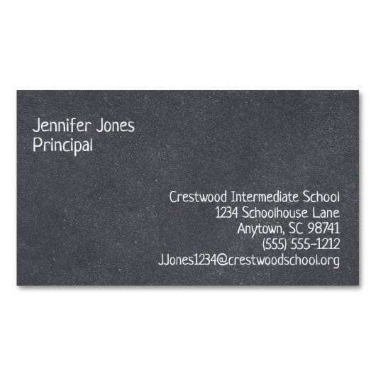 Blackboard Stijl Zeven Lijn Aangepaste Krijtbord Magnetisch Visitekaartje (Voorkant)