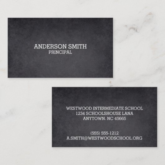 Blackboard Style Seven Line, aangepast Visitekaartje (Voorkant / Achterkant)