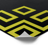 Blackboard Swirl Green Border Wedding Party-teken Poster (Hoek)