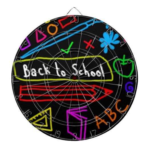 Blackboard Terug naar school Dartbord (Voorkant)