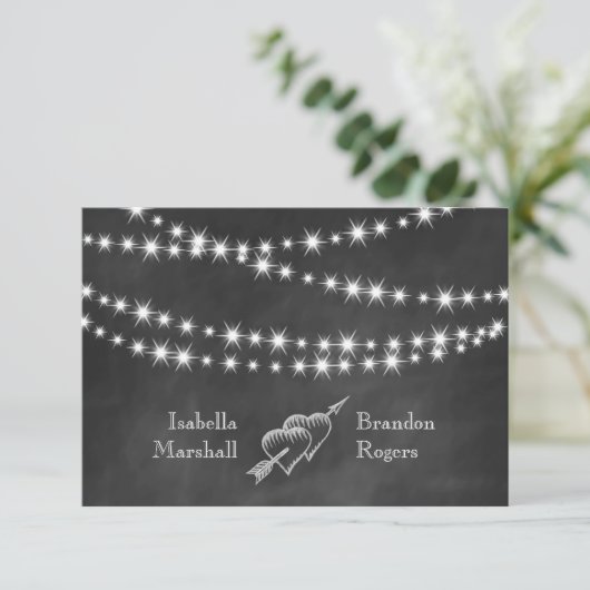 Blackboard Twinkle Lights RSVP (Staand voorkant)