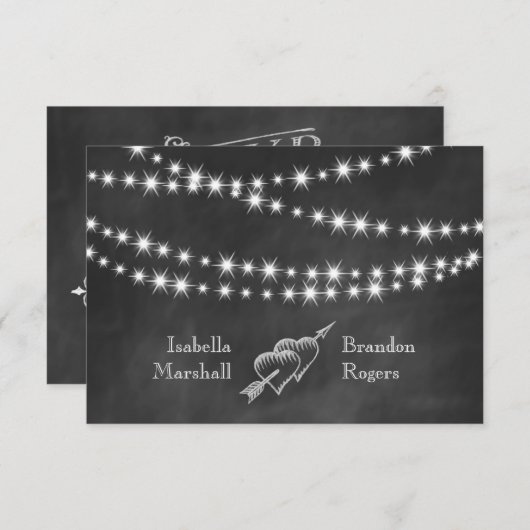 Blackboard Twinkle Lights RSVP (Voorkant / Achterkant)