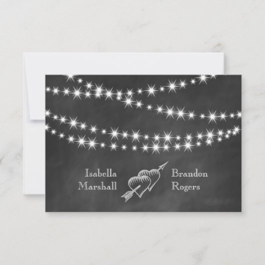Blackboard Twinkle Lights RSVP Kaartje (Voorkant)