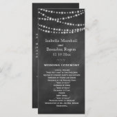Blackboard Twinkle Lights Wedding Program Programmakaart (Voorkant / Achterkant)