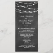 Blackboard Twinkle Lights Wedding Program Programmakaart (Voorkant)