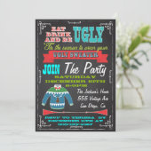 Blackboard Ugly sweater kerstparty nodigt uit Kaart (Staand voorkant)