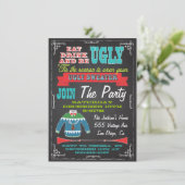Blackboard Ugly sweater kerstparty nodigt uit Kaart (Staand voorkant)