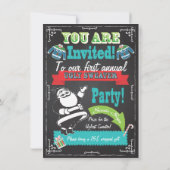 Blackboard Ugly sweater kerstparty nodigt uit Kaart (Achterkant)