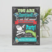 Blackboard Ugly sweater kerstparty nodigt uit Kaart (Staand voorkant)