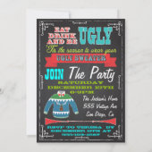 Blackboard Ugly sweater kerstparty nodigt uit Kaart (Achterkant)