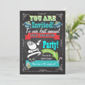 Blackboard Ugly sweater kerstparty nodigt uit Kaart (Staand voorkant)