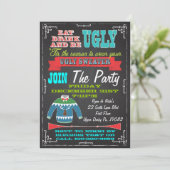 Blackboard Ugly sweater kerstparty nodigt uit Kaart (Staand voorkant)