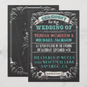 Blackboard vintage bruiloft uitnodigingen (Voorkant / Achterkant)